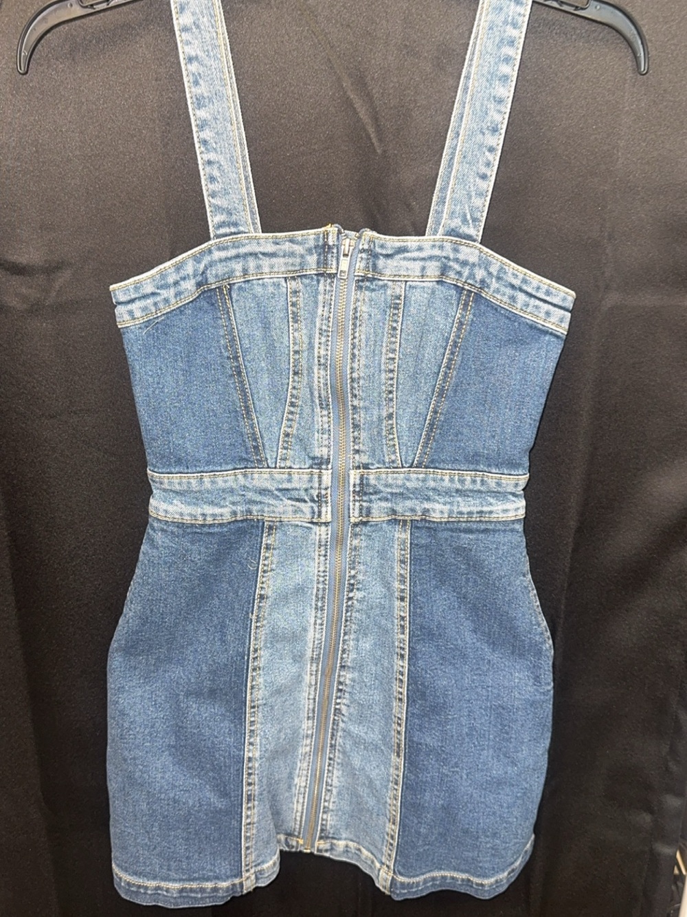 Blue Denim Strap Mini Dress